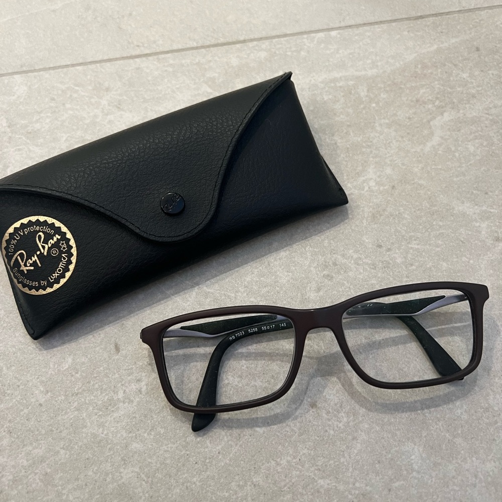 Ray-Ban RB7023 Brown Rectangular Eyeglasses